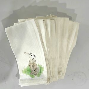 Pottery Barn Bunny Spring Easter Cloth Napkins (8)